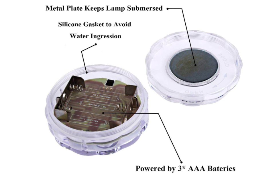 Luces LED RGB sumergibles - Control Remoto a Prueba de Agua Que Cambia de Color Luz a Prueba de Agua con 10LED