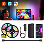 KIT Tira de LED Flexible WIFI 5050 RGBIC sincronización de música luz de inmersión TV alimentado por USB regulable con retroiluminación móvil expandible